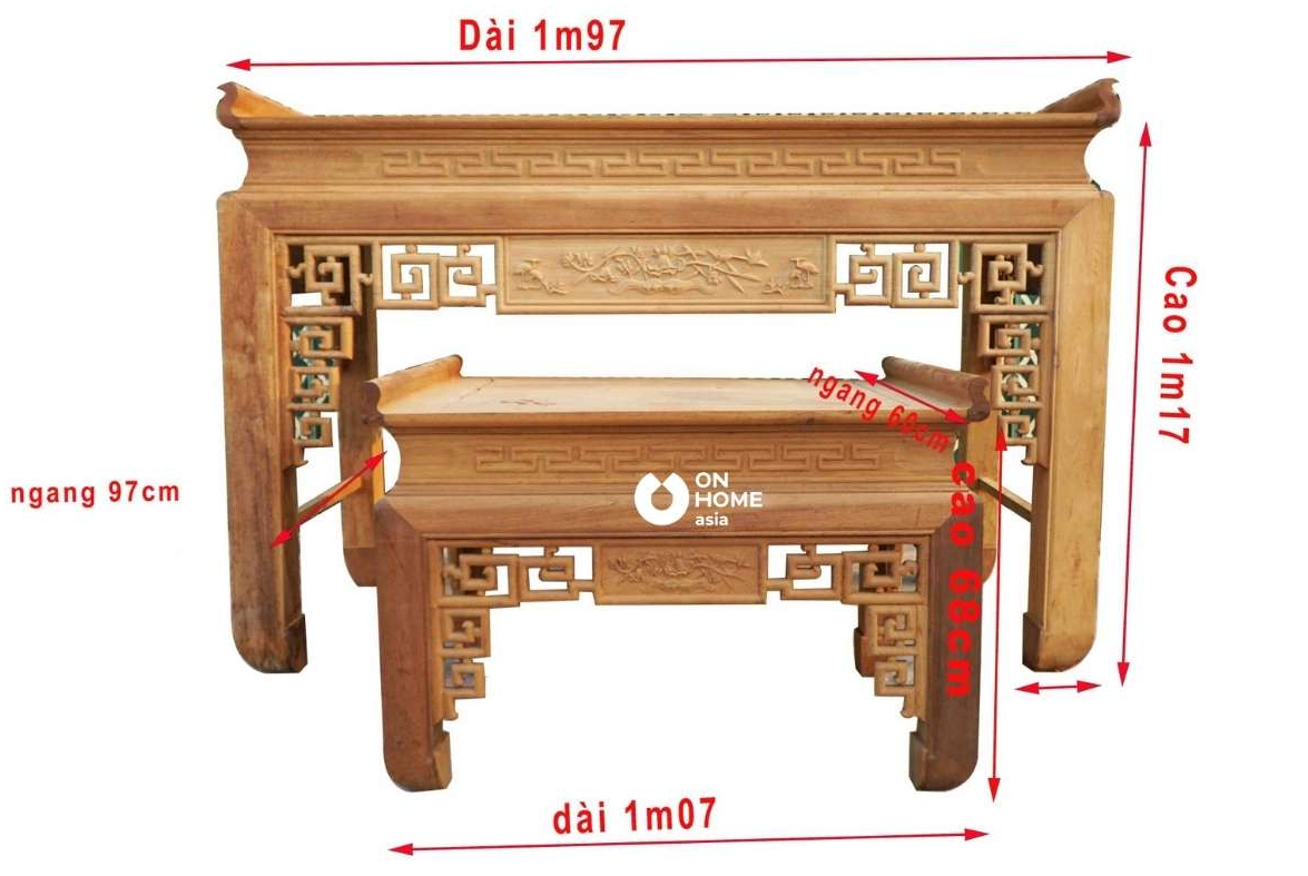 Cách xác định kích thước bàn thờ cơ bản